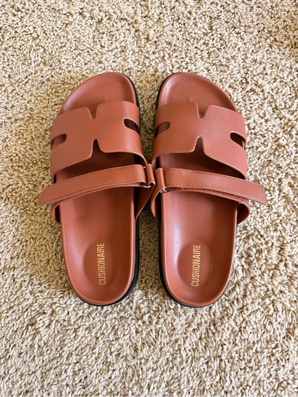 CUSHIONAIRE Tan Slide Sandals for Women - Never been worn!
